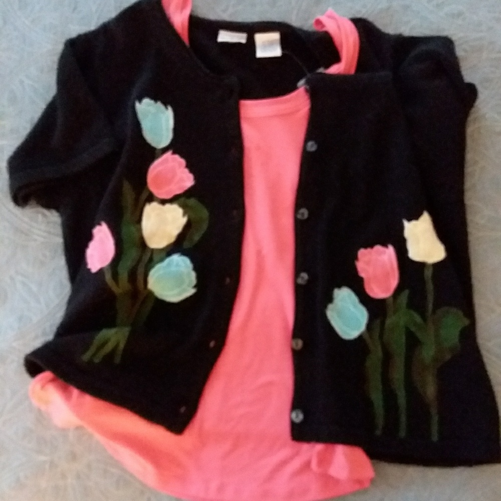 XL cotton ramie short sleeve tulip cardigan